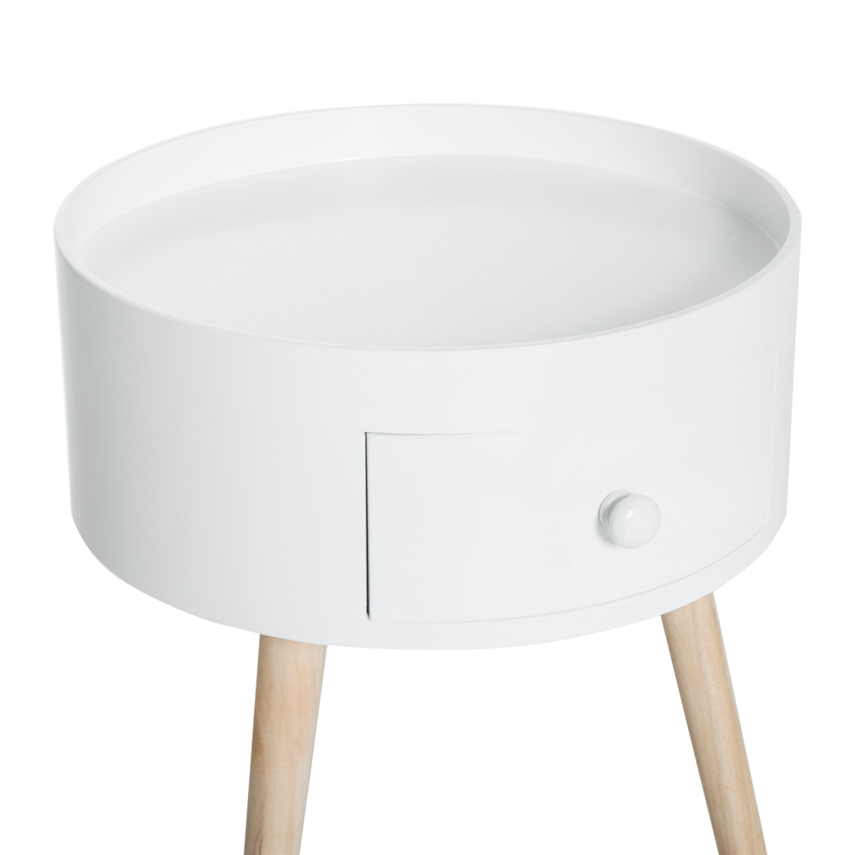 White round coffee table by HOMCOM, 38 x 45 cm, with a sleek modern design and smooth surface.