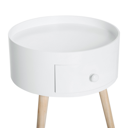 White round coffee table by HOMCOM, 38 x 45 cm, with a sleek modern design and smooth surface.