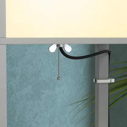 HOMCOM shelf floor lamp with dual lights, ideal for living room or bedroom, featuring modern design and adjustable lampshades.