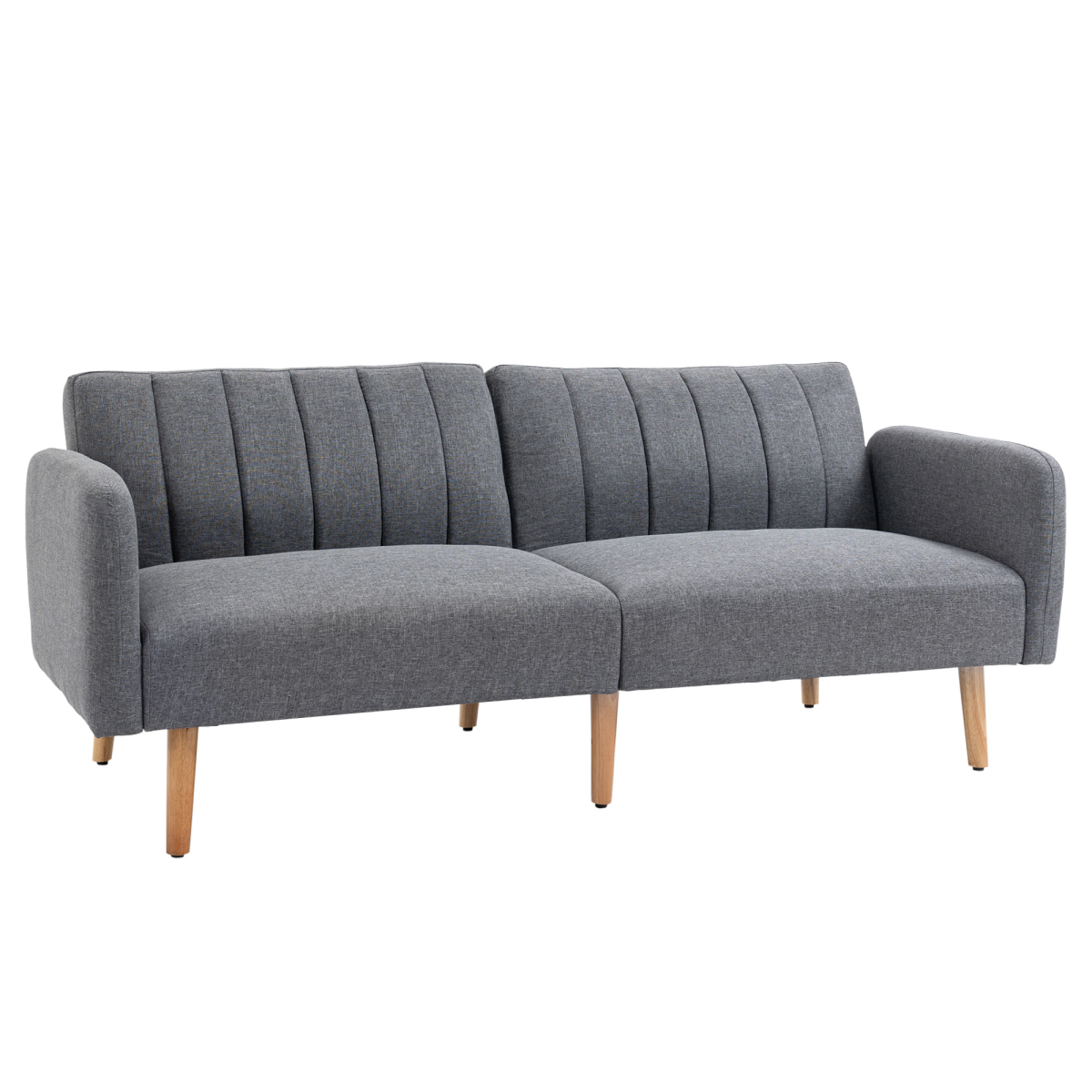 HOMCOM two-seater sofa bed with adjustable backrest in a modern living room setting