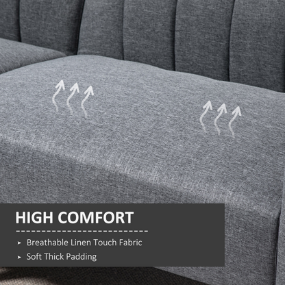 HOMCOM two-seater sofa bed with adjustable backrest, suitable for living room or guest room, featuring a modern upholstery design.