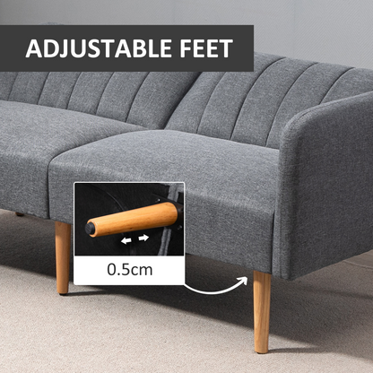 HOMCOM two-seater sofa bed with adjustable backrest in a living room setting, showcasing versatile seating and sleeping options.