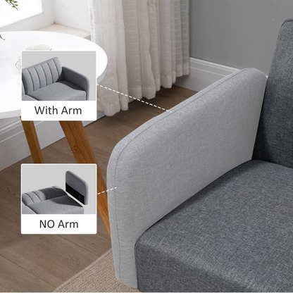 HOMCOM two-seater sofa bed with adjustable backrest, suitable for living room or guest room, featuring modern upholstered design.