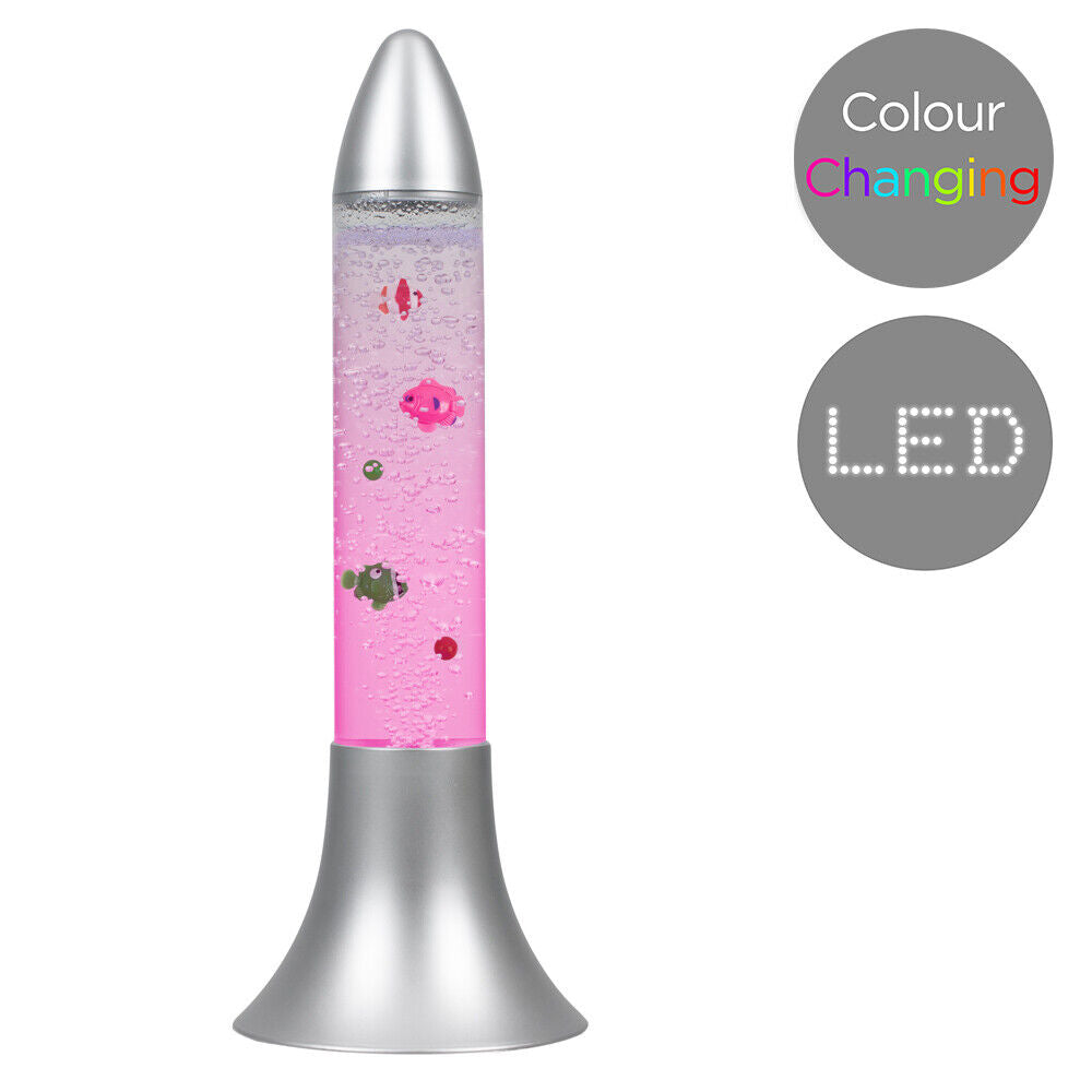 Livoshop 120cm LED Bubble Lamp with color-changing RGB tower design, sensory novelty light, and vibrant, flowing bubbles.