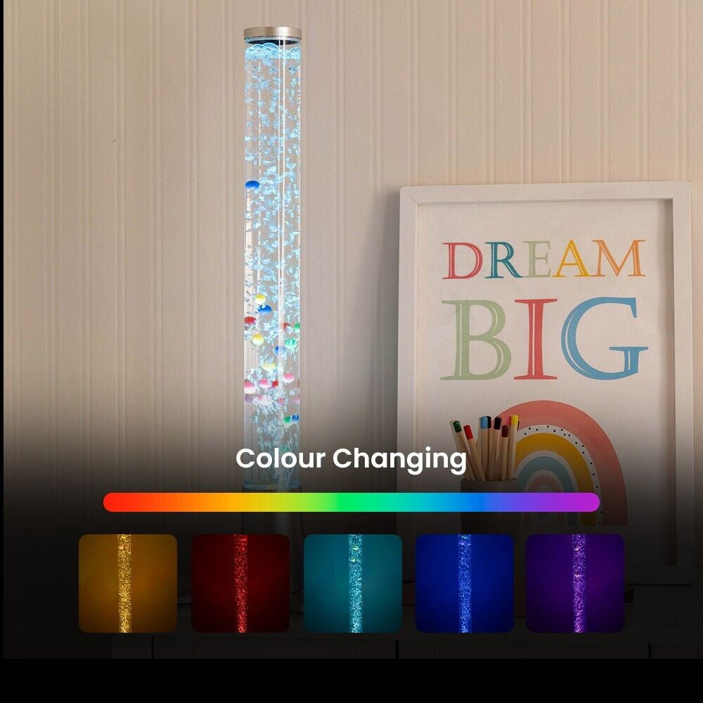 Livoshop 120cm LED bubble lamp with color-changing RGB tower tube, sensory novelty light for calming and decorative lighting.