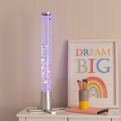 Livoshop LED Bubble Lamp tower with color-changing RGB lighting, sensory bubble tube novelty light, 120cm tall.