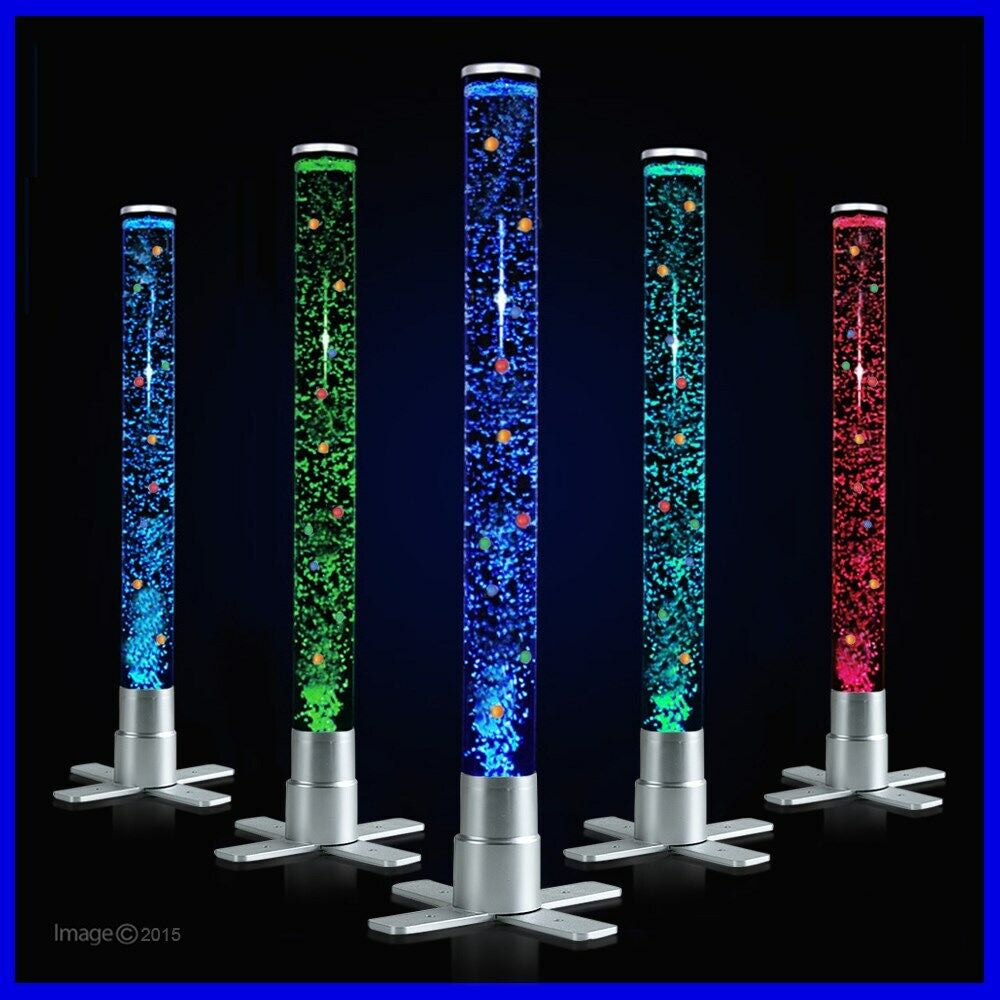 Livoshop 120cm LED Bubble Lamp with color-changing RGB lights in a tower tube, creating a sensory, novelty lighting display.