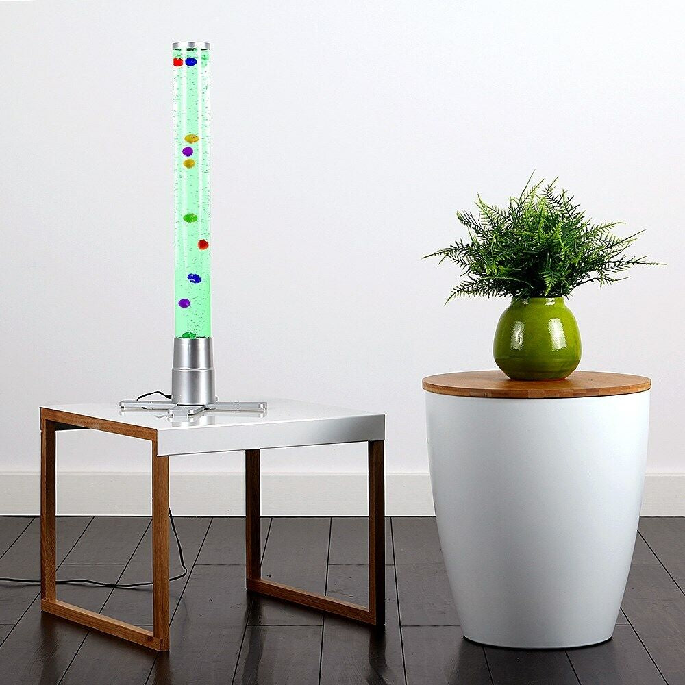 Livoshop 120cm LED Bubble Lamp with colour-changing RGB lighting and sensory tower tube design for visual display.