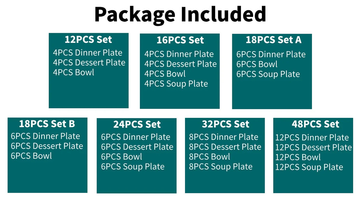 Livoshop 24-piece ceramic dinnerware set with bohemian stoneware design, includes dinner, dessert, cereal, and pasta bowls and plates.