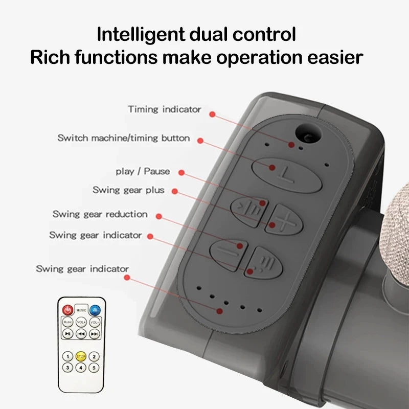 Light grey portable Bluetooth baby crib by Livoshop with auto-rocking and foldable design for newborns.