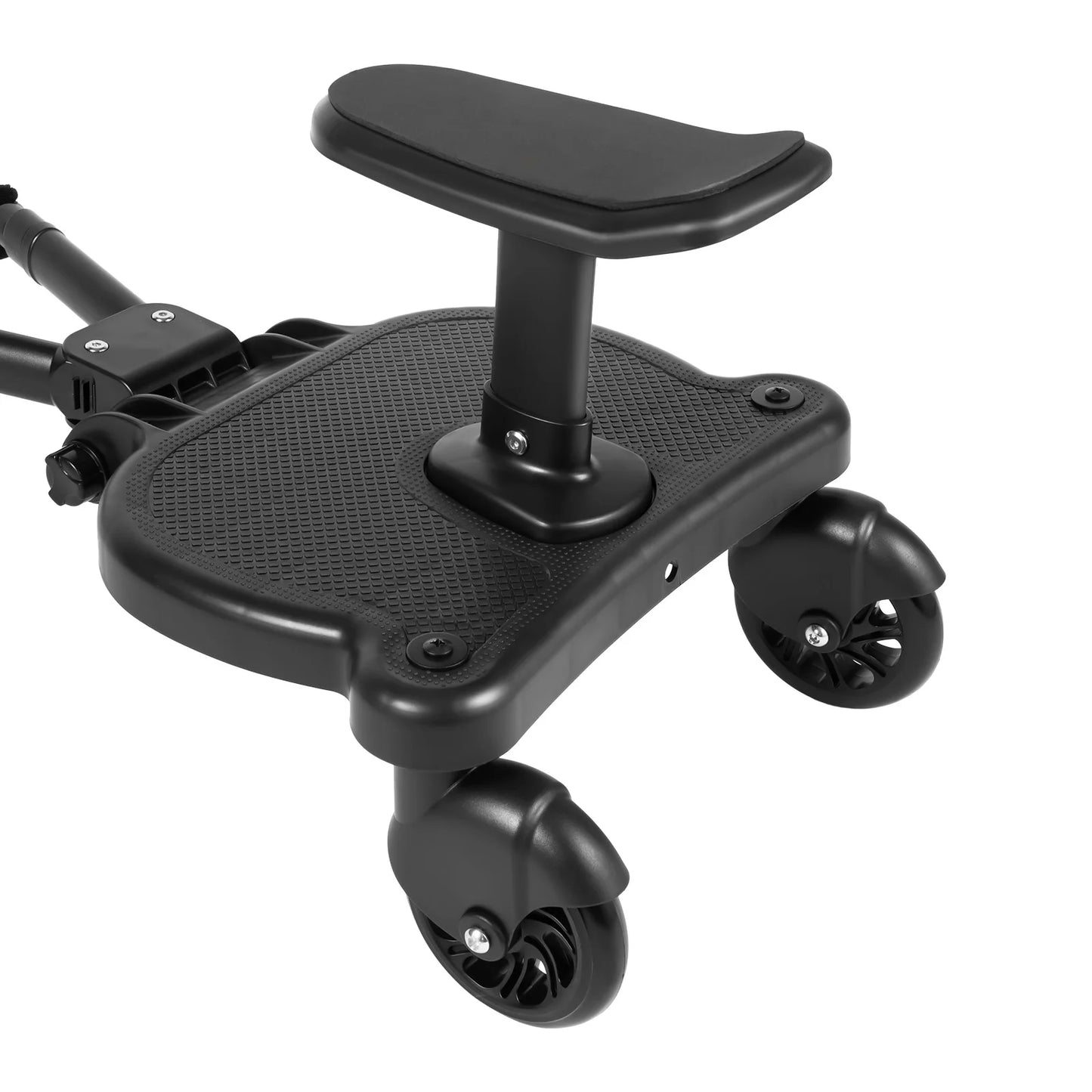Black Livoshop 2-in-1 universal stroller board with detachable seat, buggy pedal adapter, and kids ride board for load up to 25kg.