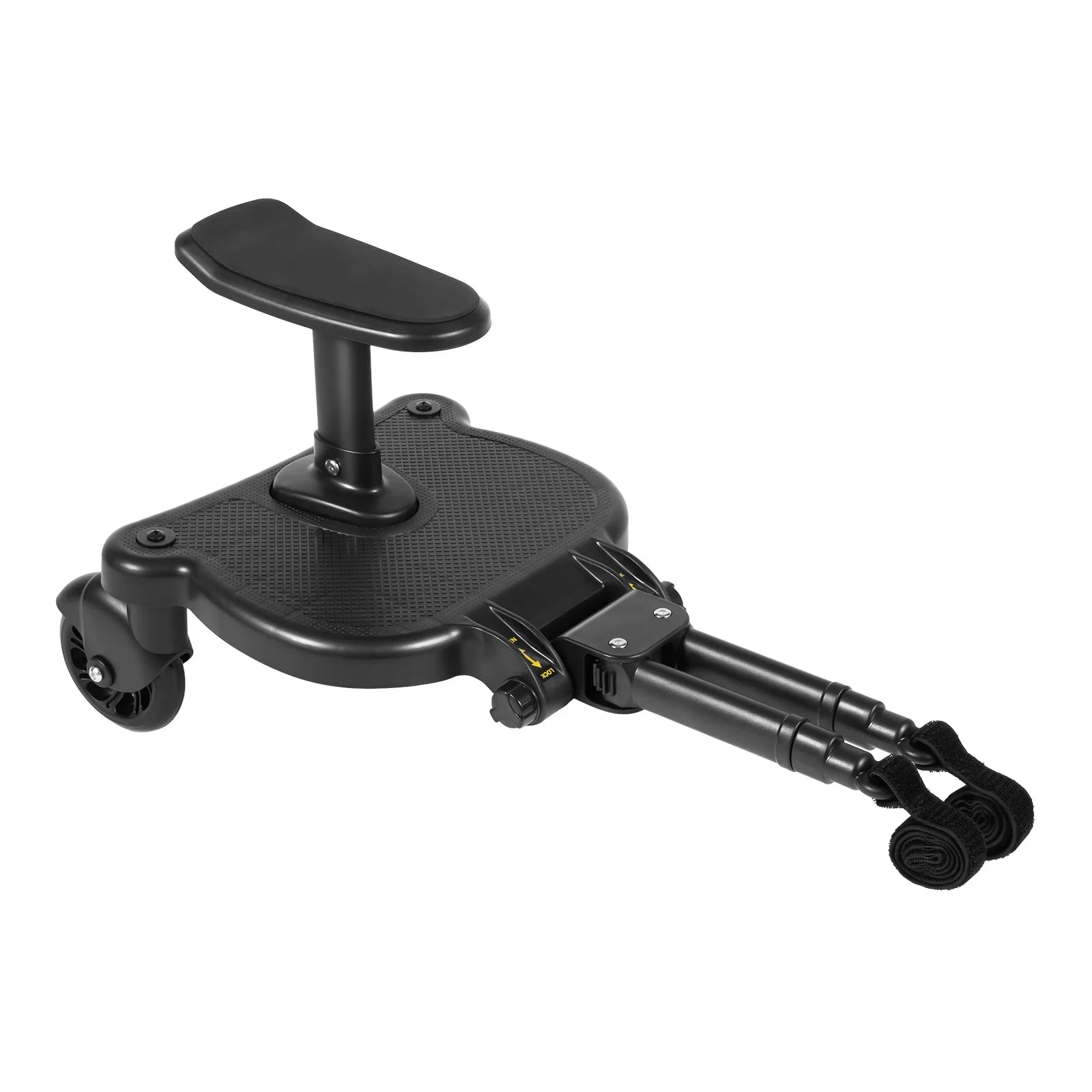 Livoshop black 2-in-1 universal stroller board with detachable seat, buggy pedal, and load capacity for kids' pushchair riding.