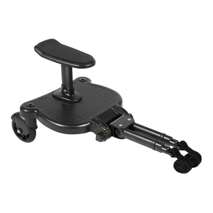 Livoshop black 2-in-1 universal stroller board with detachable seat, buggy pedal, and load capacity for kids' pushchair riding.
