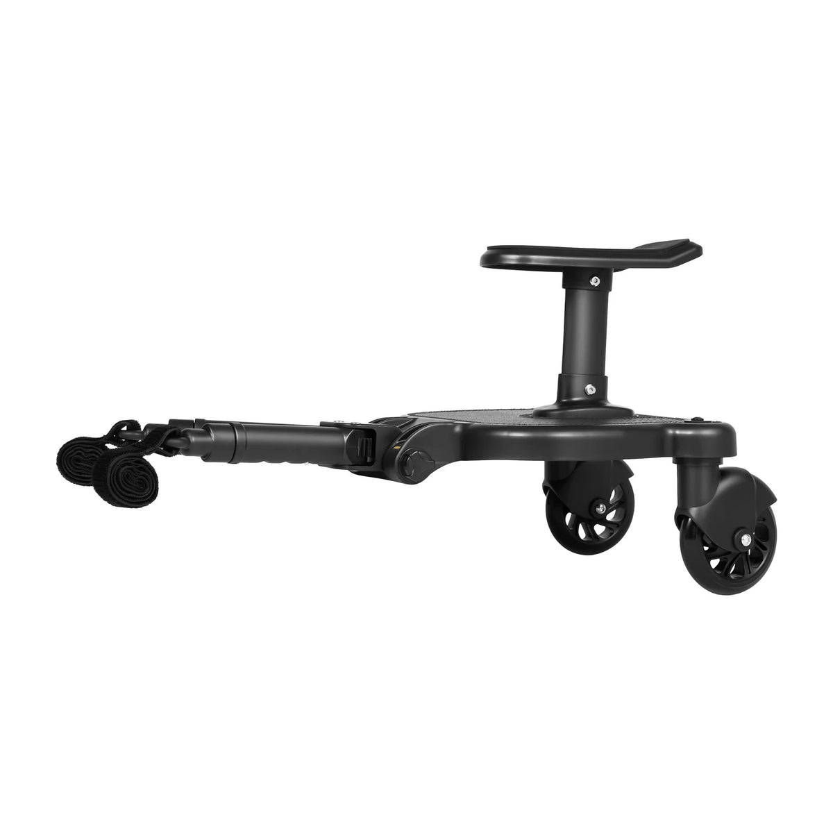 Black Livoshop 2-in-1 stroller board with detachable seat, pedal adapter, and 25kg load capacity for kids' pushchair riding.