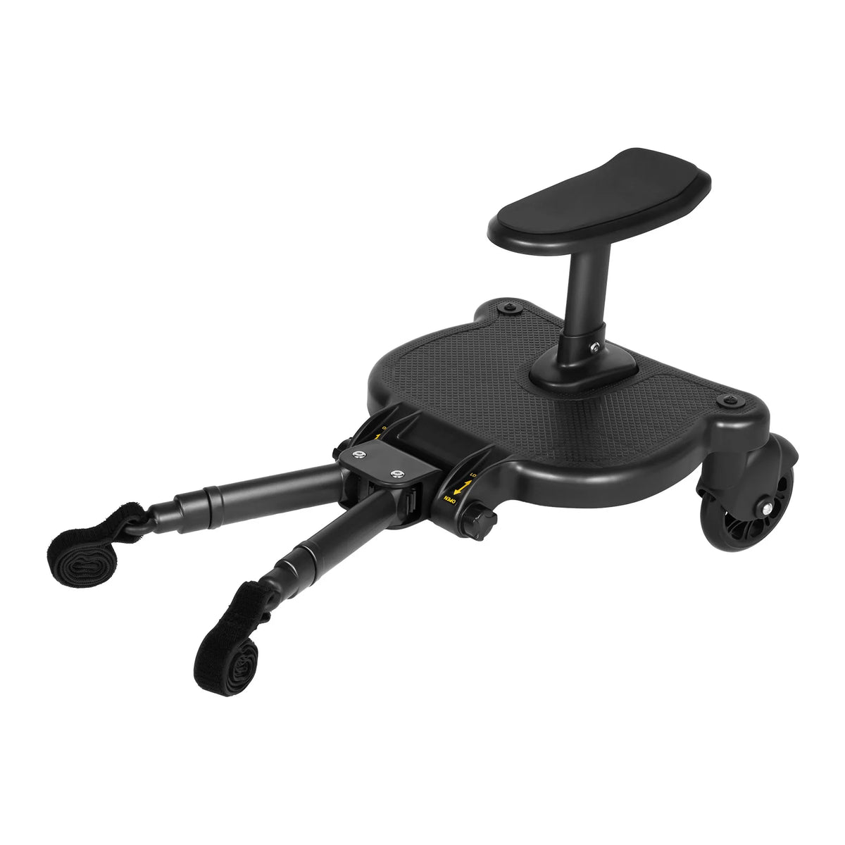 Livoshop black 2-in-1 universal stroller board with detachable seat and pedal adapter for kids up to 25kg, suitable for pushchairs