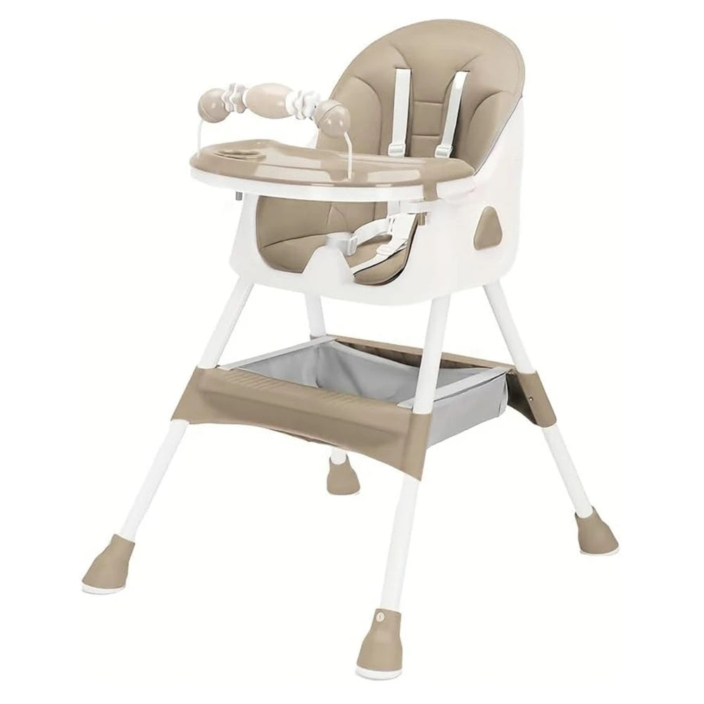 Dark blue Livoshop 3-in-1 baby high chair, foldable, portable with convertible design and double-layer dinner plate for feeding and play.