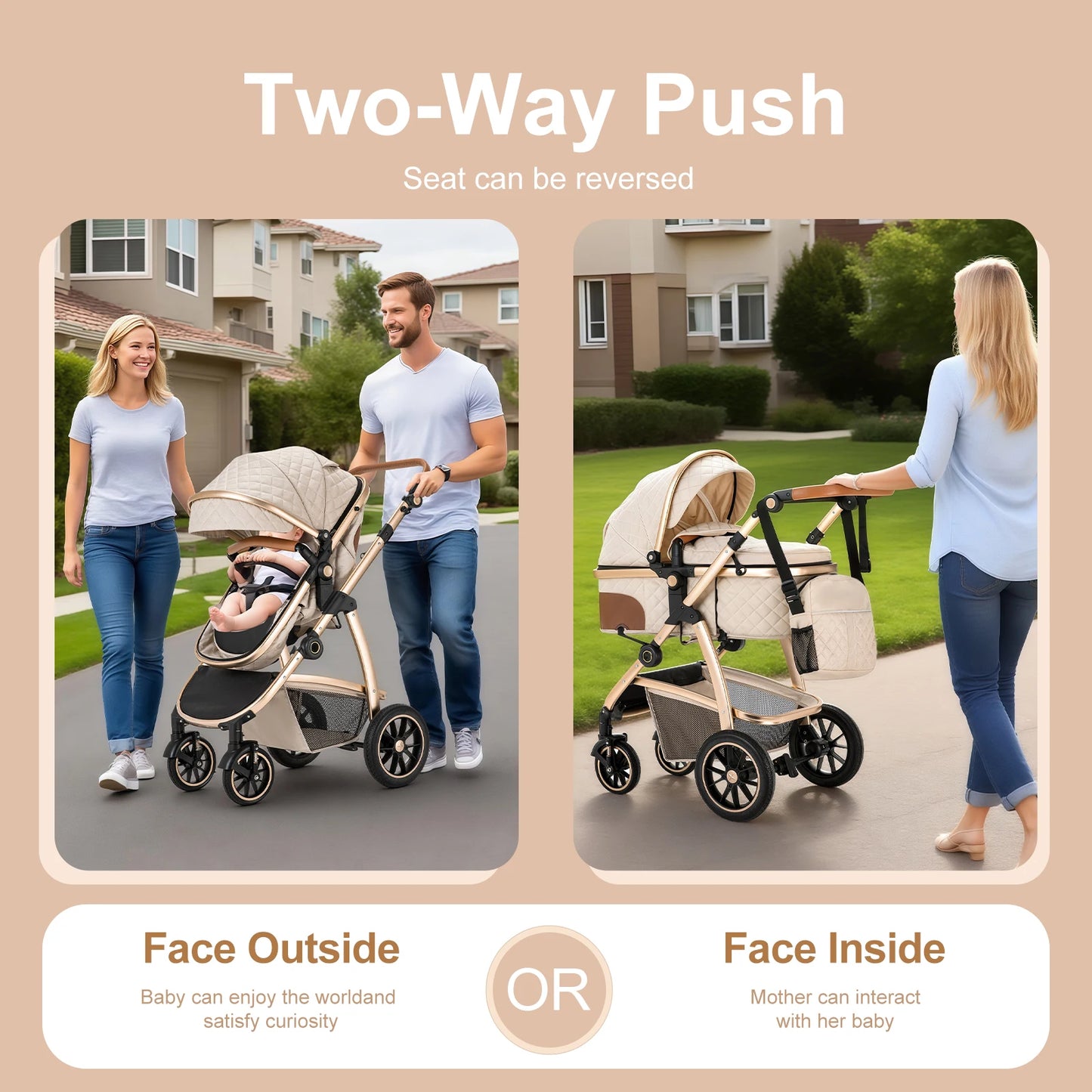 Livoshop 3-in-1 baby travel system with black aluminum frame, adjustable handle, mosquito net, and stroller accessories.