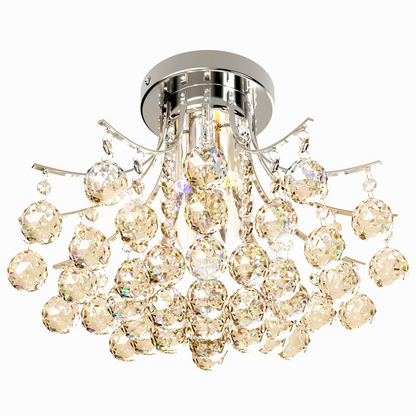 Modern K9 crystal ceiling chandelier by HOMCOM featuring a sleek pendant light design with sparkling crystal accents.
