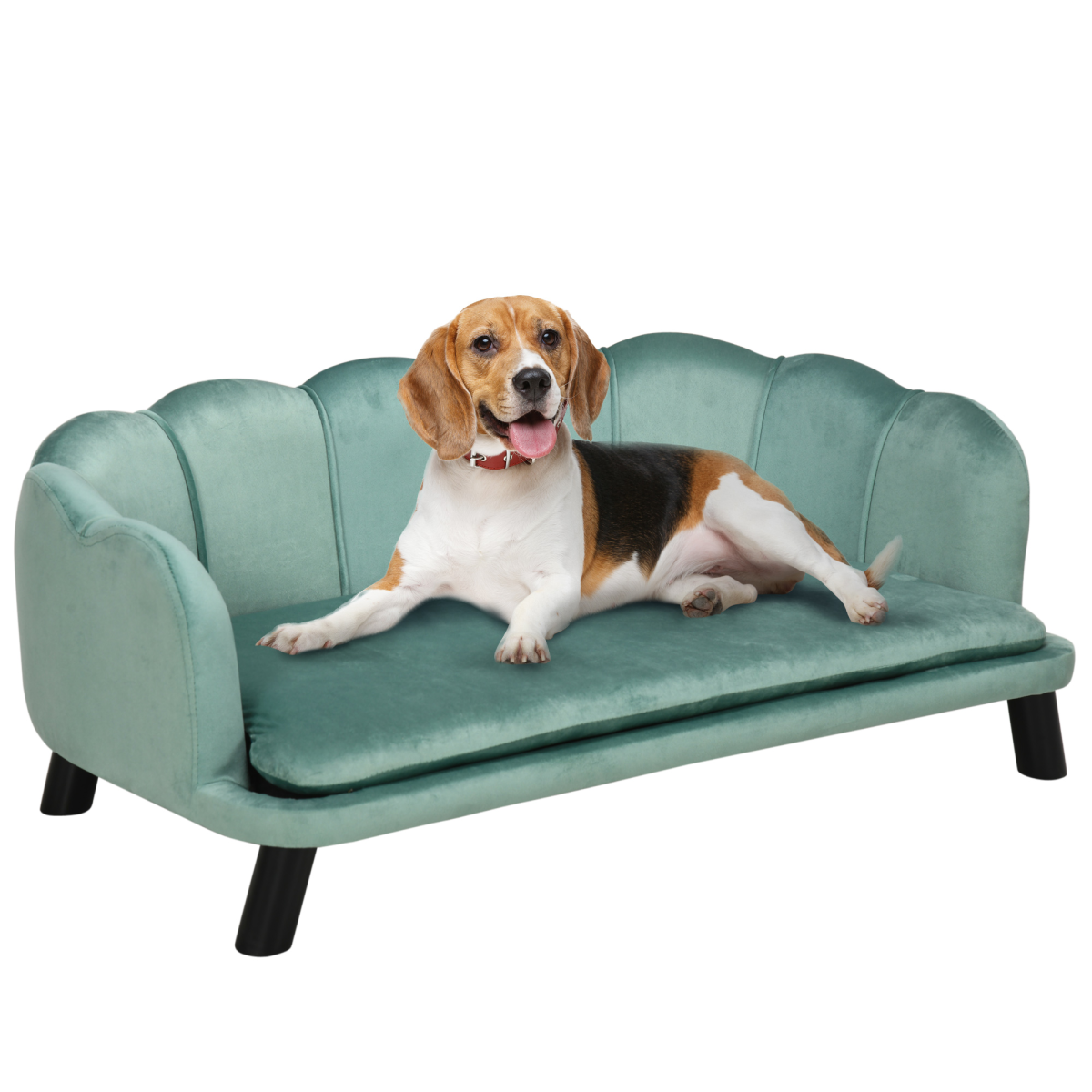 Dog Sofa, Pet Couch Bed for Medium, Large Dogs w/ Legs, Cushion - Green