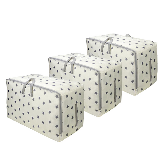 3pc STORAGE BAGS CREAM STAR