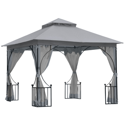 Light grey 3x3 meter gazebo party tent canopy for patio and garden outdoor shade, ideal for outdoor gatherings.