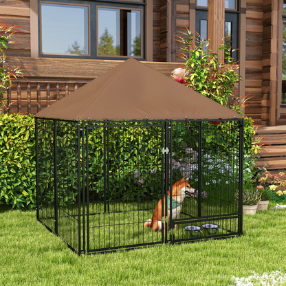 Dog whelping box and pet playpen with a sturdy wooden frame and spacious interior for puppies and small dogs.