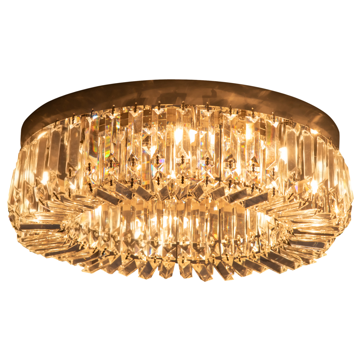 HOMCOM crystal ceiling light chandelier with stainless steel pendant and silver finish, featuring hanging crystal accents.