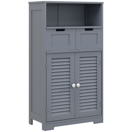 Bathroom Storage Cabinet, Small Bathroom Cabinet with Louvred Doors