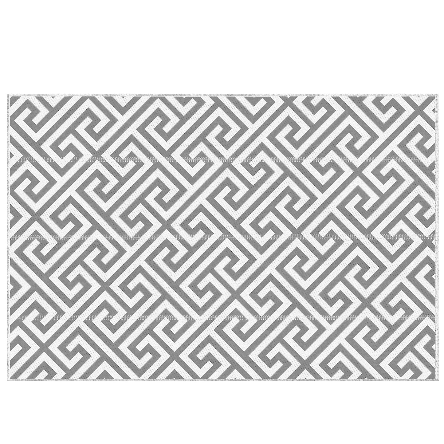 Light grey reversible outdoor rug, 152x243cm, portable plastic straw garden and camping mat, suitable for outdoor use.