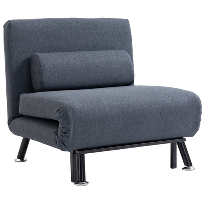Comfortable sofa chair and single sofa bed with plush cushions and modern design, ideal for small living spaces.