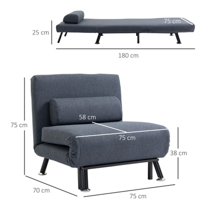 Comfortable sofa chair that converts into a single sofa bed, ideal for small living spaces and versatile seating.