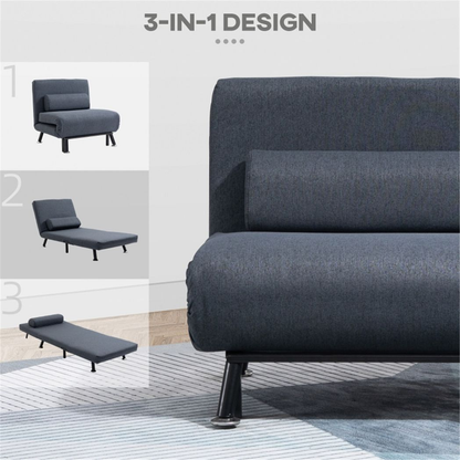 Comfortable single sofa bed chair with cushioned seat and backrest, ideal for compact living spaces.