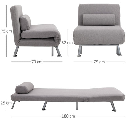 Comfortable sofa chair that converts into a single bed, ideal for small living spaces and versatile seating.