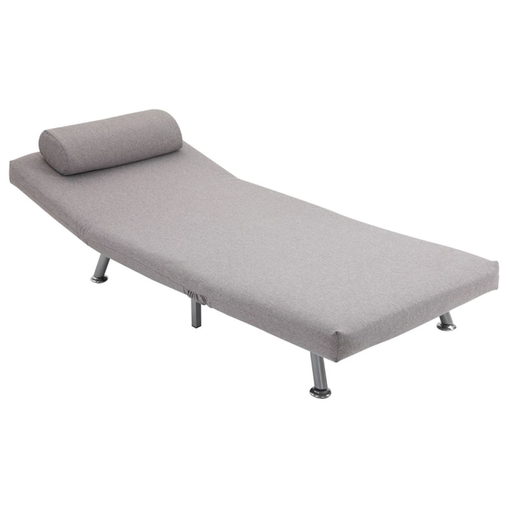 Comfortable sofa chair and single sofa bed in neutral fabric, ideal for small living spaces and versatile seating options.