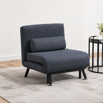 Comfortable sofa chair that functions as a single sofa bed, featuring a modern design with plush upholstery and supportive cushions.