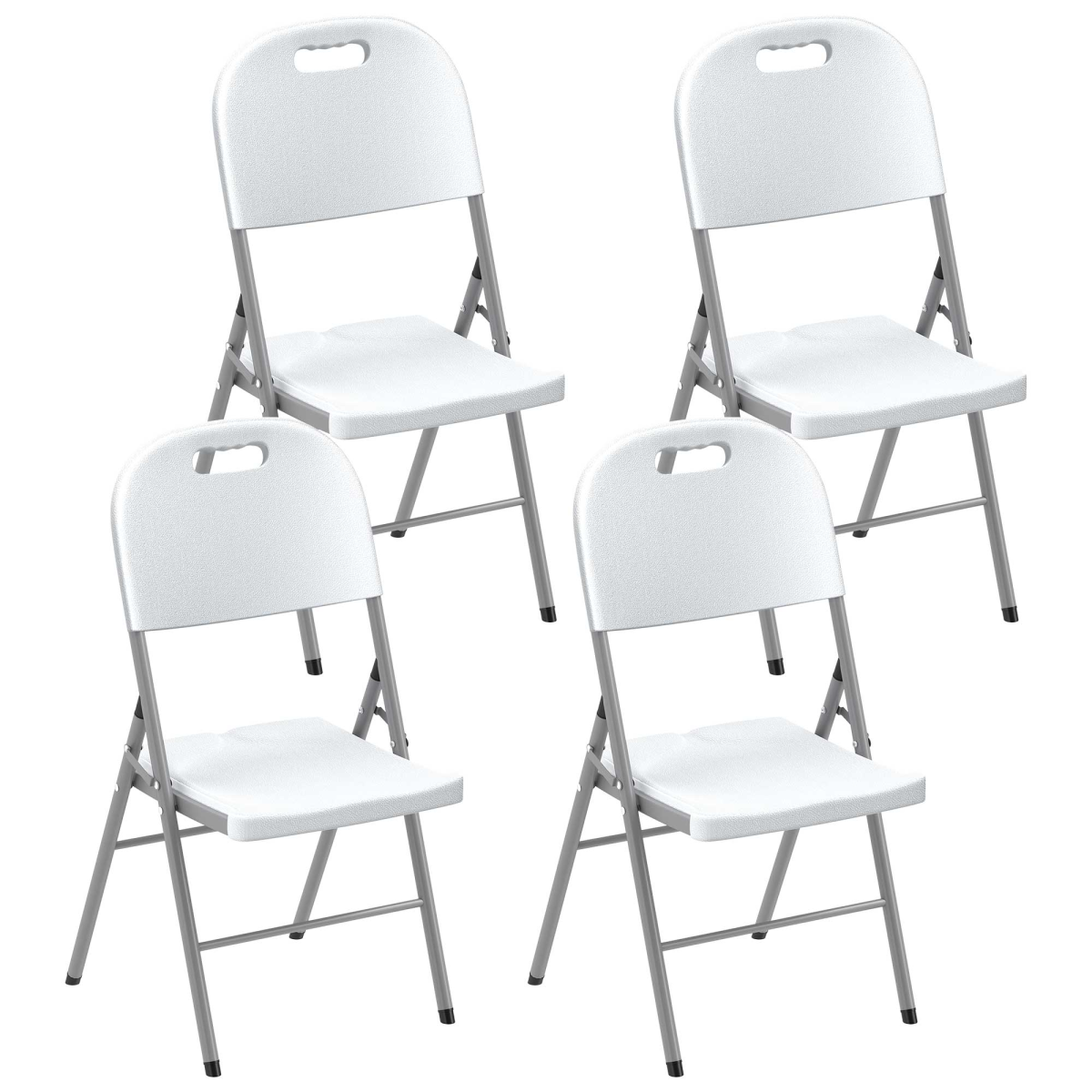 Outsunny set of 2 and 4 folding garden chairs with durable steel frames, lightweight and portable outdoor seating.