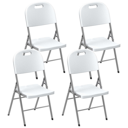 Outsunny set of 2 and 4 folding garden chairs with durable steel frames, lightweight and portable outdoor seating.