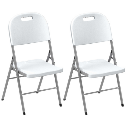 Set of 2 and 4 Outsunny folding garden chairs with steel frames, showcasing black portable outdoor seating for garden or patio use.