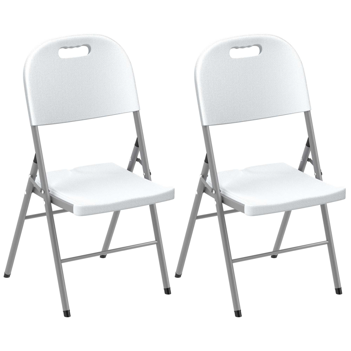 Outsunny set of 2 and 4 folding garden chairs with steel frames, portable outdoor seating for patio and garden use