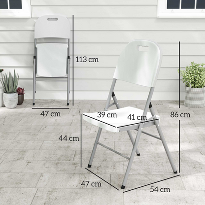 Set of 2 and 4 Outsunny folding garden chairs with steel frames, lightweight and sturdy outdoor seating options.