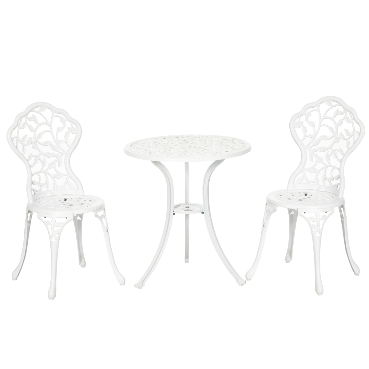 Outsunny aluminium bistro set with outdoor table and two chairs, featuring a sleek modern design for patio or garden use.