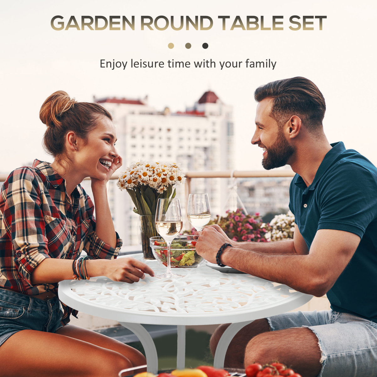 Outsunny aluminium bistro outdoor table with matching chairs, ideal for patio or garden dining.