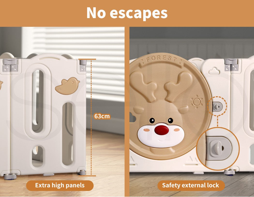 Livoshop Dekko Kids Playpen with foldable panels, baby safety gate and toddler play panels in colorful plastic design.