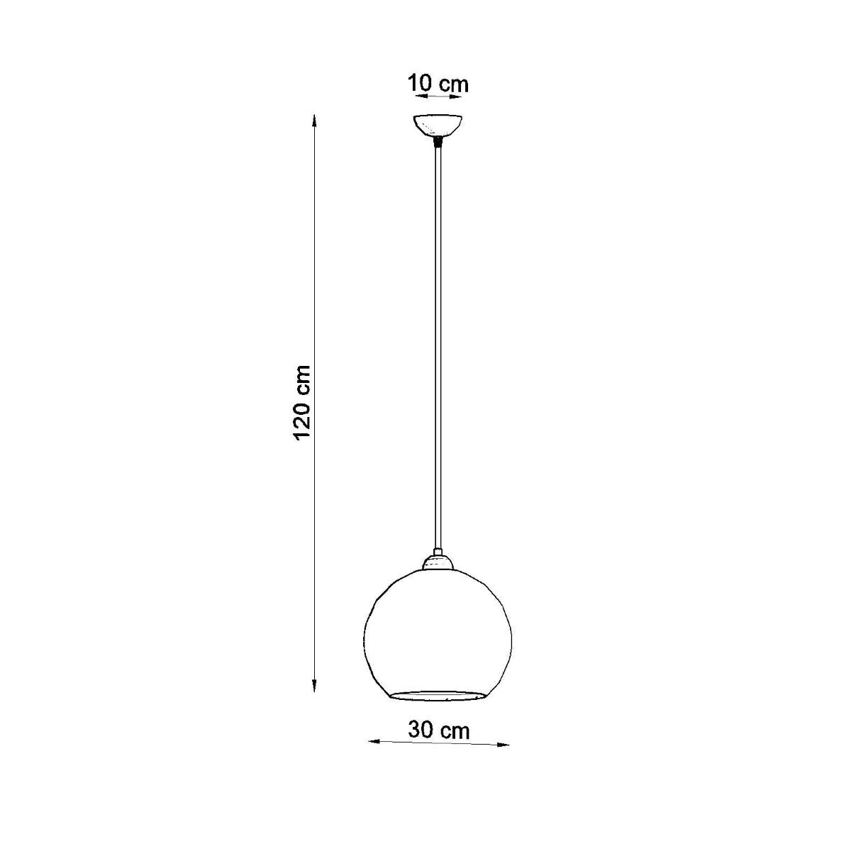 Red glass globe pendant light from Sollux Lighting, modern minimalist design with E27 ceiling hanging lamp for contemporary decor.