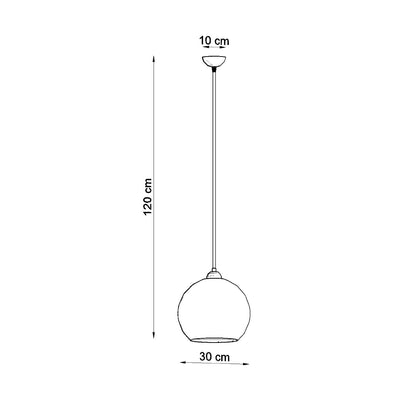 Red glass globe pendant light from Sollux Lighting, modern minimalist design with E27 ceiling hanging lamp for contemporary decor.