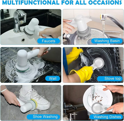 Electric Cleaning Brush Tool USB Charging For Housework Kitchen Dishwashing Brush Bathtub Tile Cleaning Brush IPX7 Waterproof
