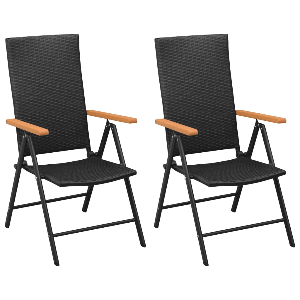 vidaXL 3-piece garden dining set with black and brown finish, includes table and two chairs for outdoor dining and relaxation