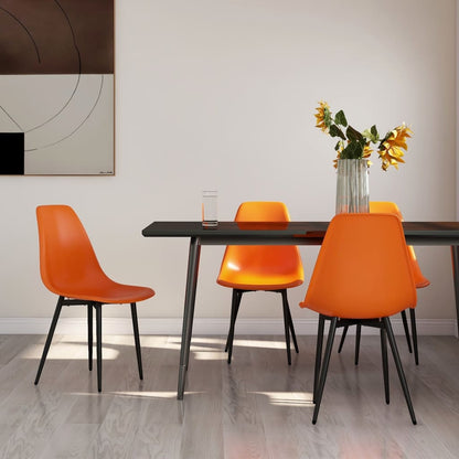 Set of two white vidaXL dining chairs with polypropylene seats and sleek design, perfect for modern dining rooms.