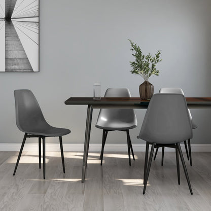 Set of two white polypropylene dining chairs by vidaXL with modern design, perfect for contemporary dining rooms.