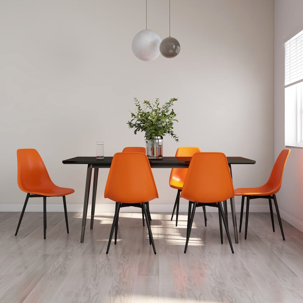 Set of two white PP dining chairs by vidaXL with curved backrests and modern design, ideal for contemporary dining rooms.